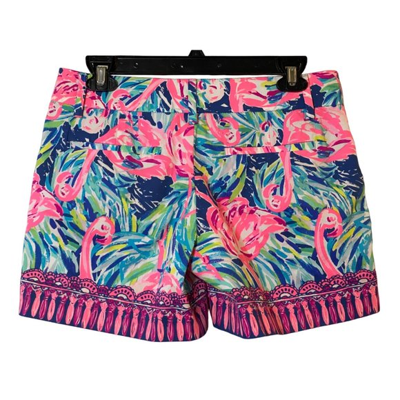 New Lilly Pulitzer Flamenco beach Flamingo Callan Short Flat Front 5" Sz 2 - Picture 7 of 12